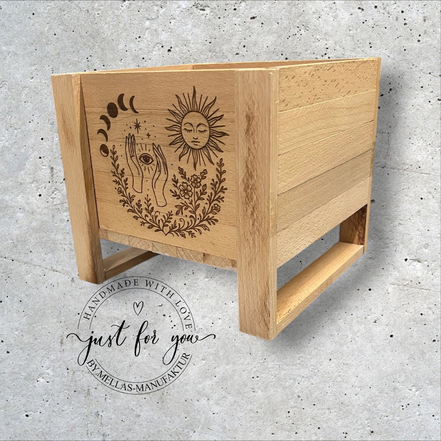 Blumenübertopf aus Bastelklötzchen - Mellas Webshop