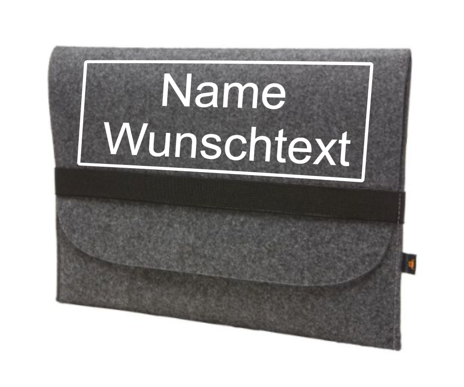 Filzhülle „Für Dokumente“ mit Wunschtext