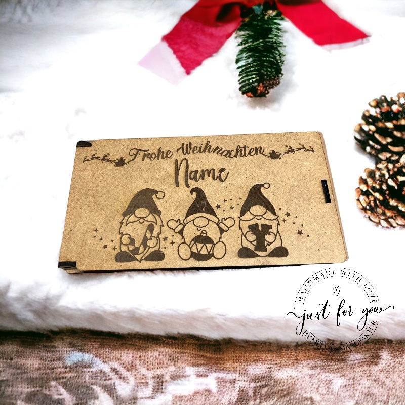 Holzbox Geldgeschenke Weihnachten mit Namen - Mellas Webshop