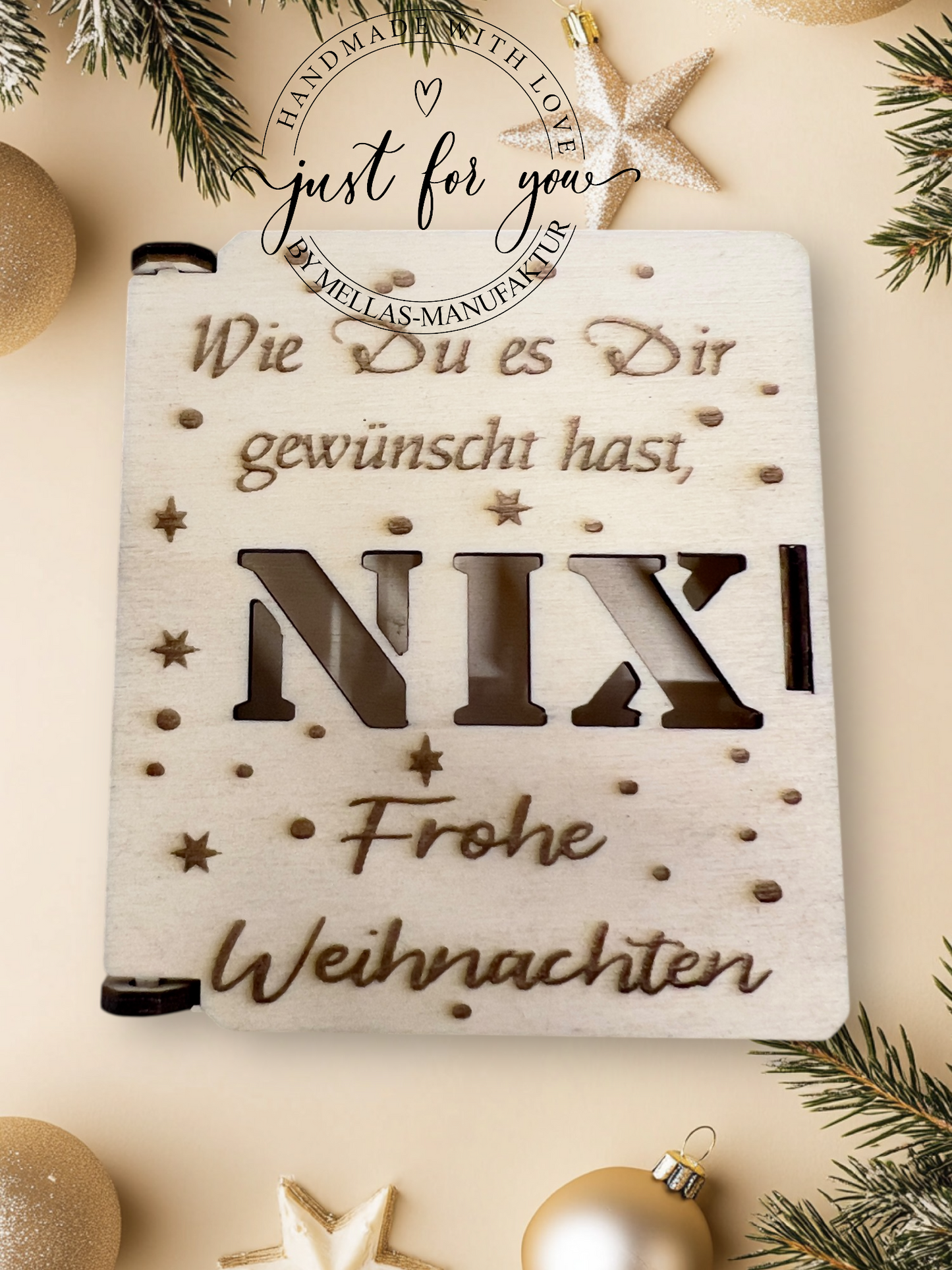 Holzbox für Geldgeschenke Weinachten