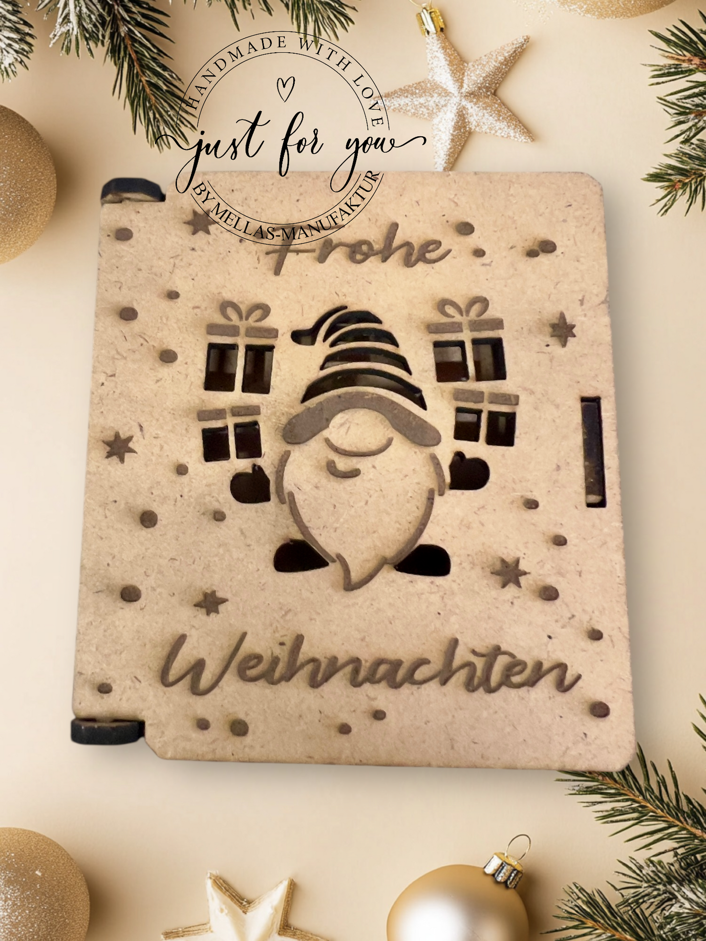 Holzbox für Geldgeschenke Weinachten