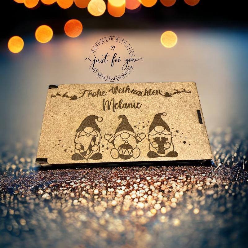 Holzbox Geldgeschenke Weihnachten mit Namen - Mellas Webshop