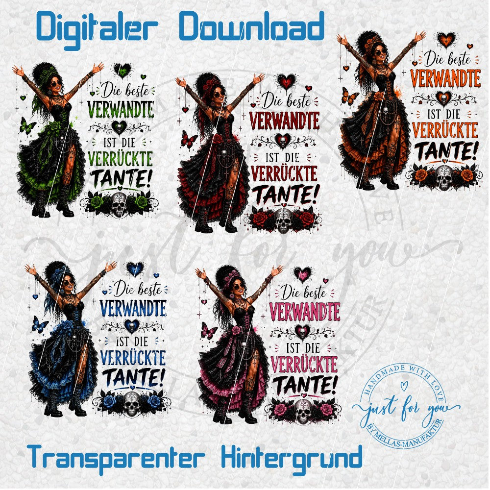 Gothic Lady PNG Bundle | Verrückte Tante Edition