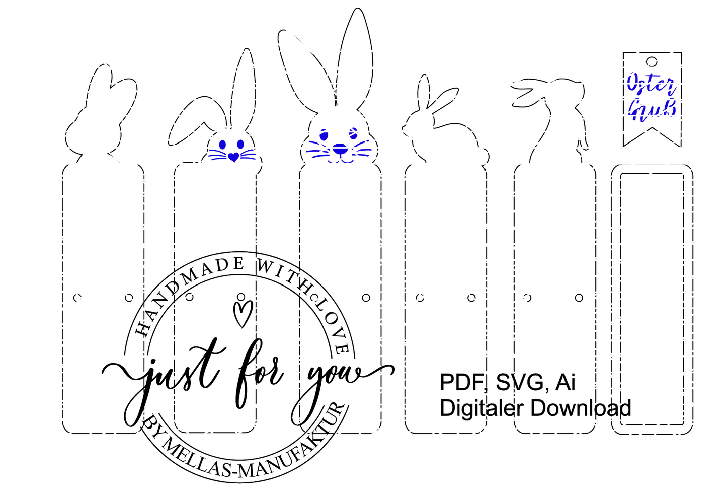 Oster-Schokohalter mit Häschen – Laserdatei (SVG) - Mellas Webshop