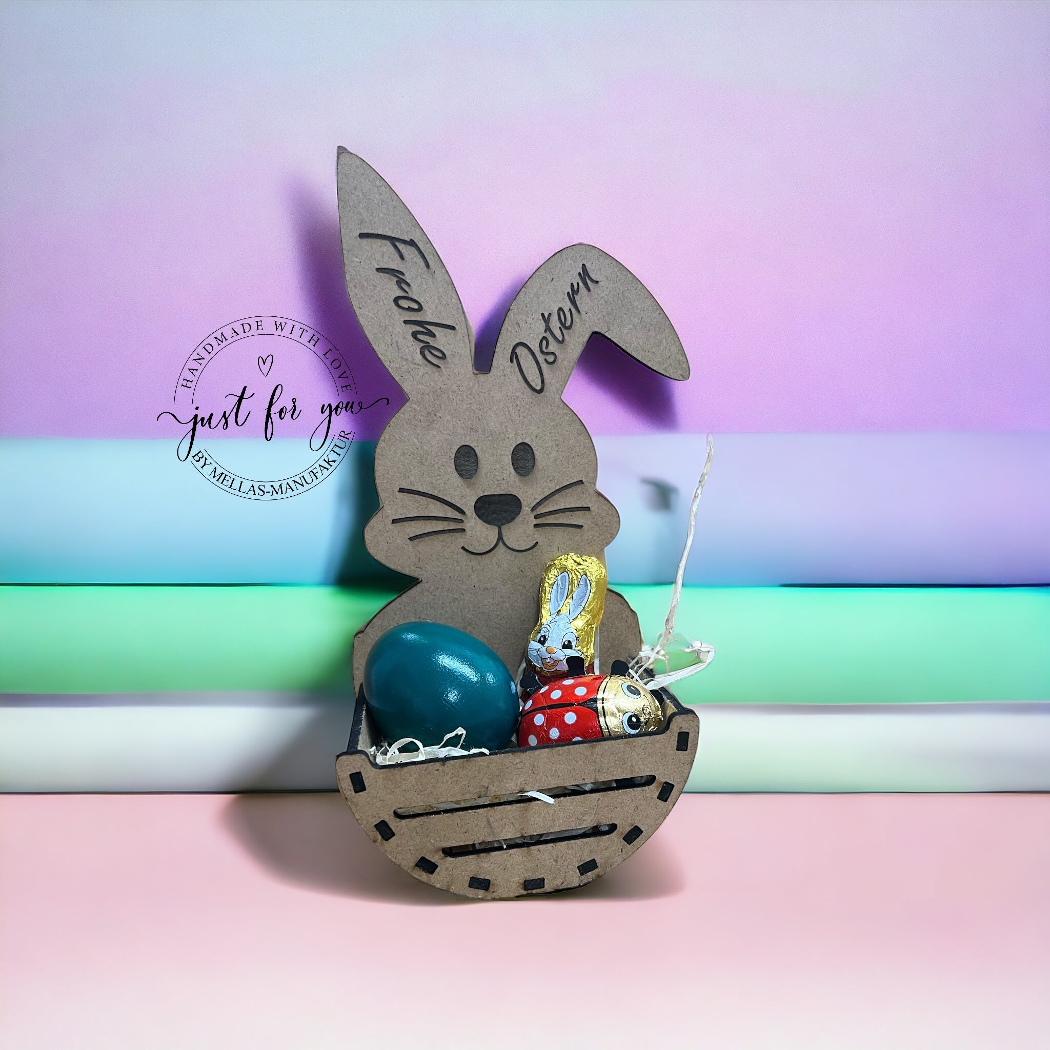 Süsser Osterkorb Hase mit Namen - Mellas Webshop