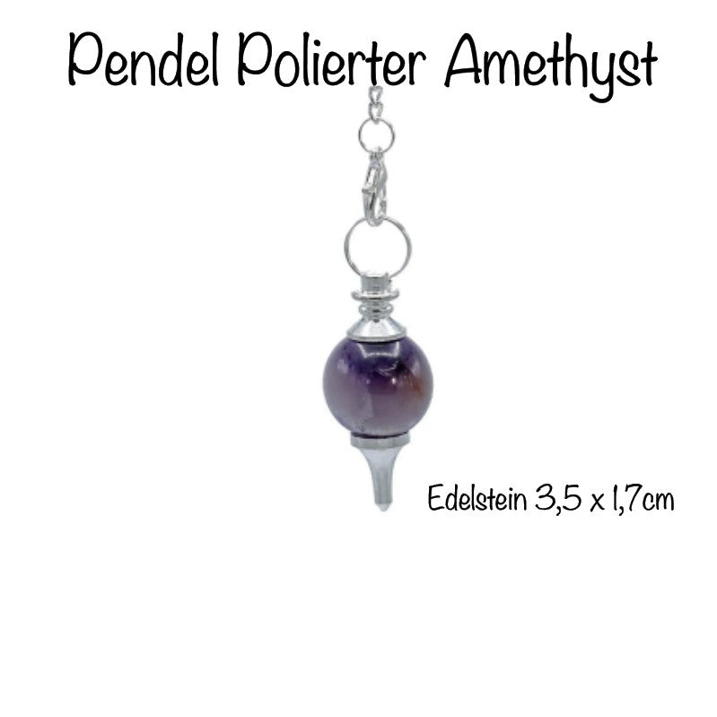 Pendel aus poliertem Amethyst & Metall - Mellas Webshop