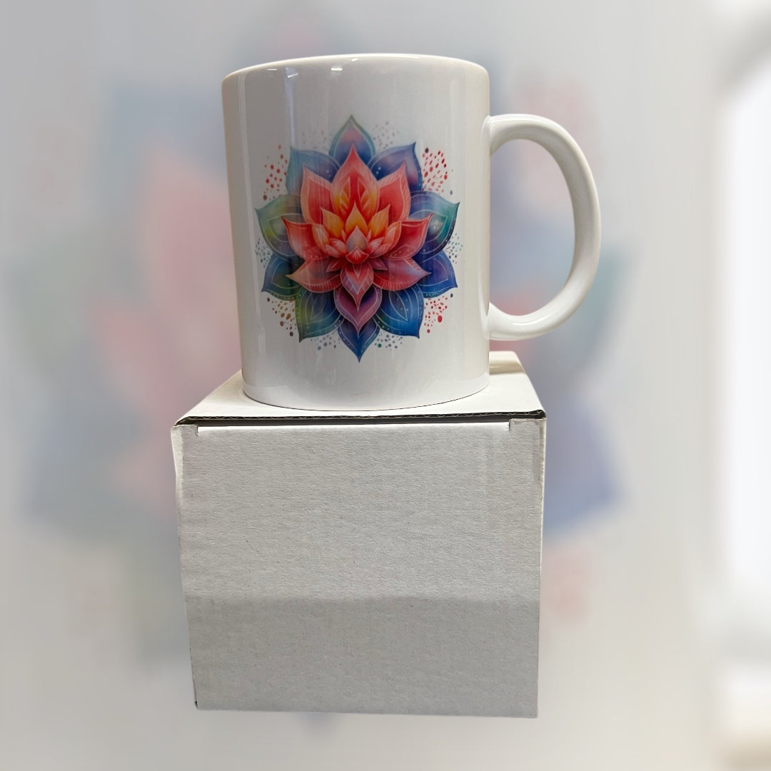 Aquarell-Lotusblume Keramiktasse - Mellas Webshop