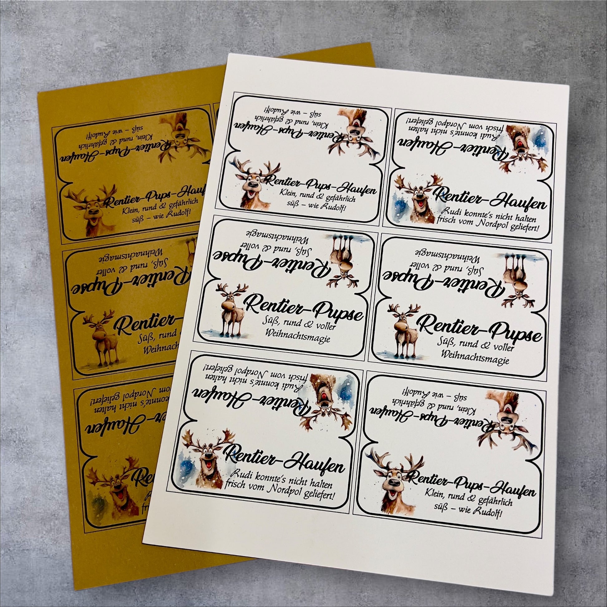Druckvorlage Rentier-Pups-Haufen  zum Ausdrucken - Mellas Webshop