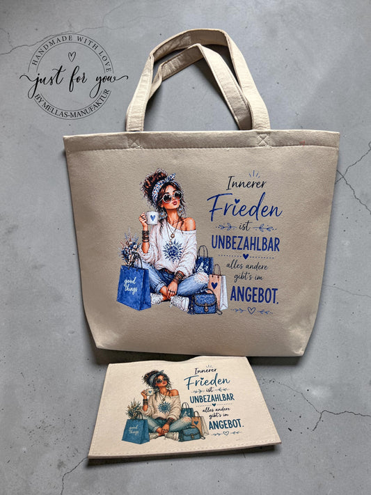 Filztasche mit Motivdruck – Stilvolle Shopper Tasche mit Spruch & Lieblingsmotiv - Mellas Webshop