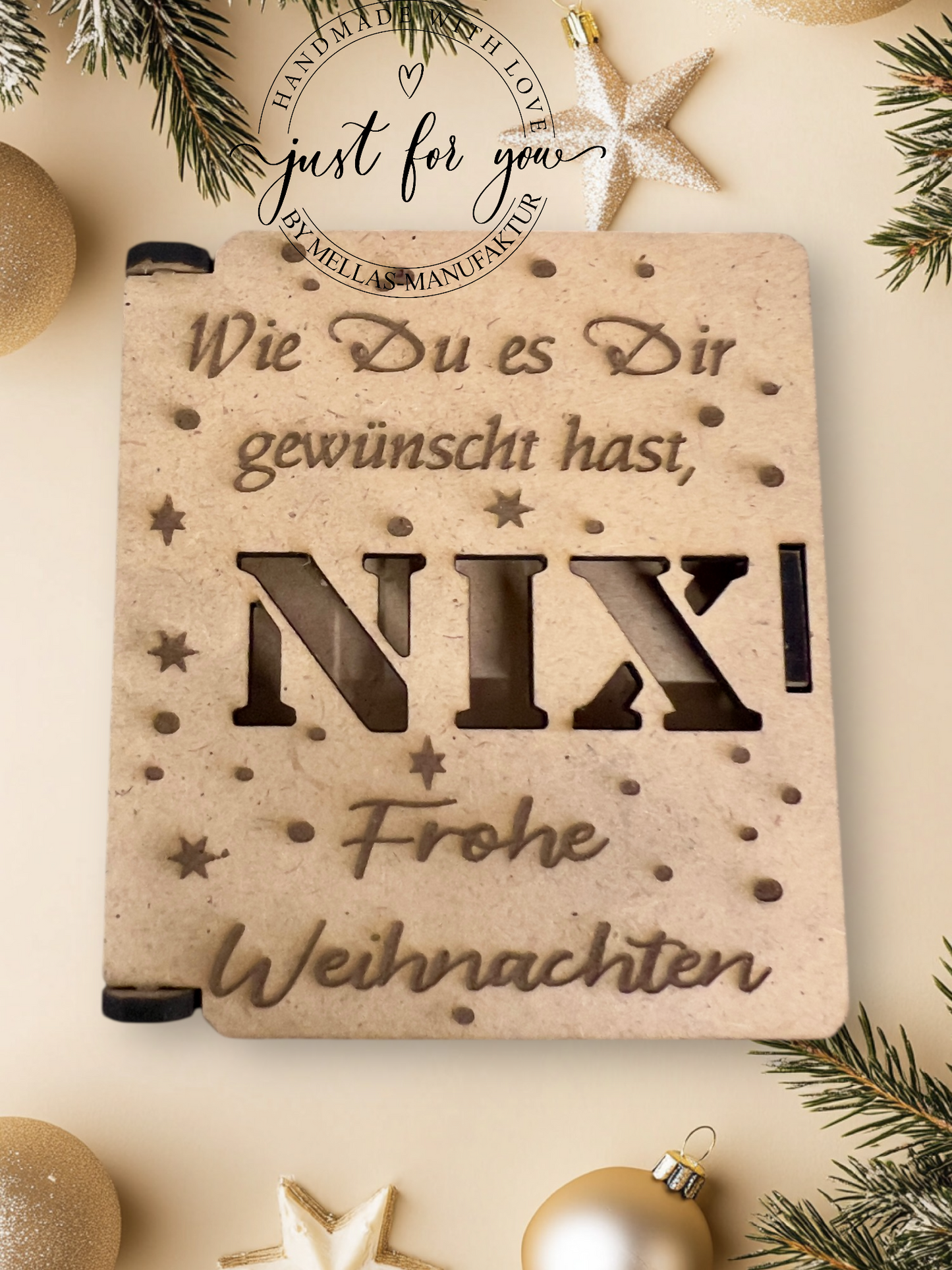 Holzbox für Geldgeschenke Weinachten