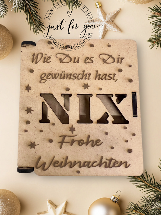 Holzbox für Geldgeschenke Weinachten