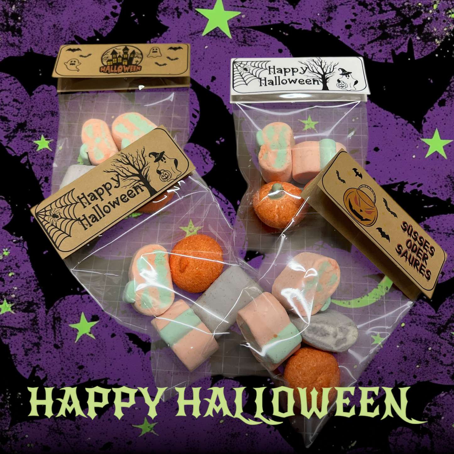 Halloween Tüten-Vorlage zum Selbstausdrucken – 5 süße Motive - Mellas Webshop