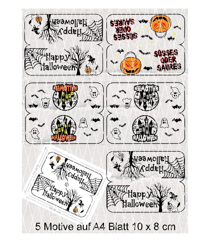 Halloween Tüten-Vorlage zum Selbstausdrucken – 5 süße Motive - Mellas Webshop