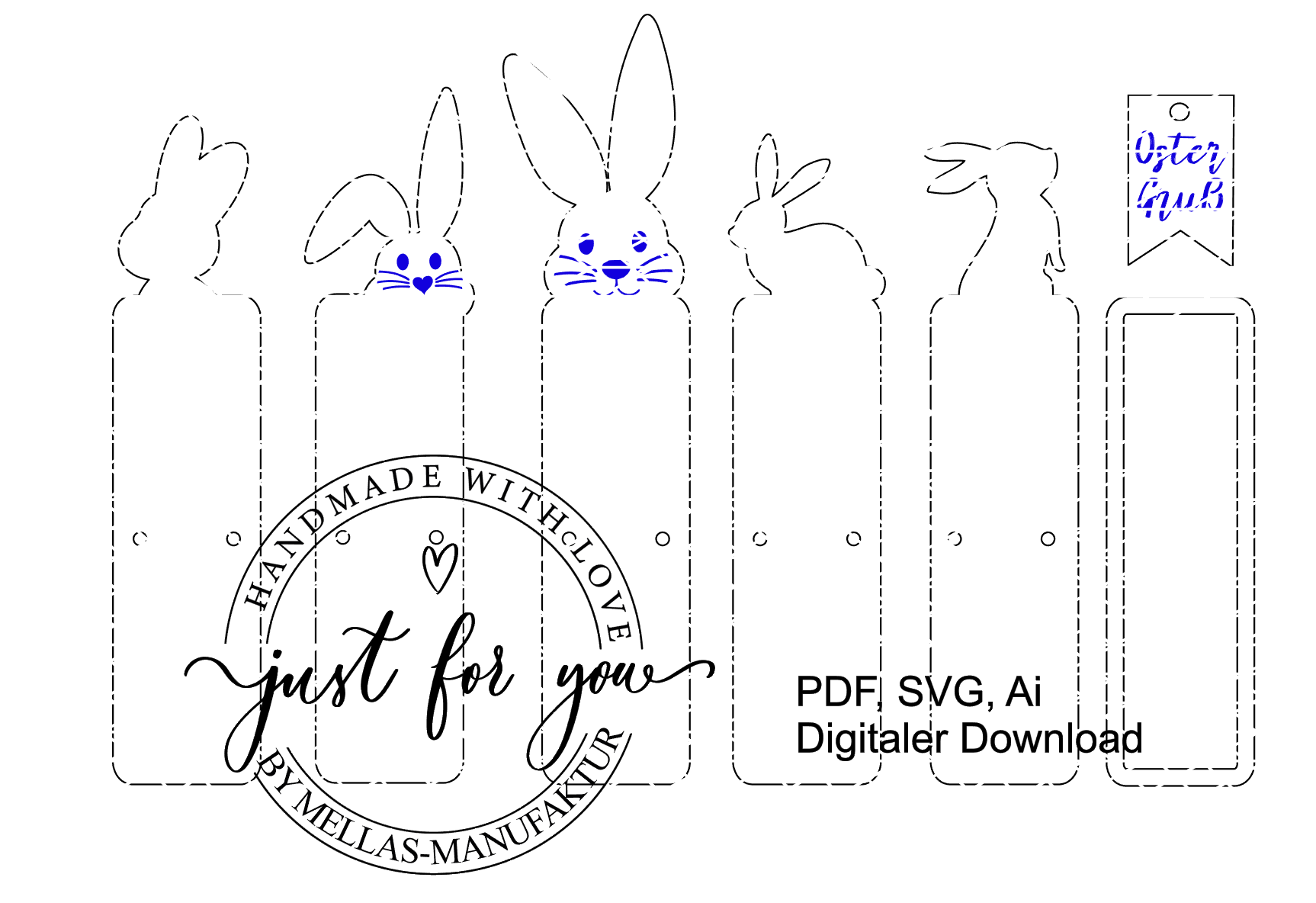 Oster-Schokohalter mit Häschen – Laserdatei (SVG) - Mellas Webshop