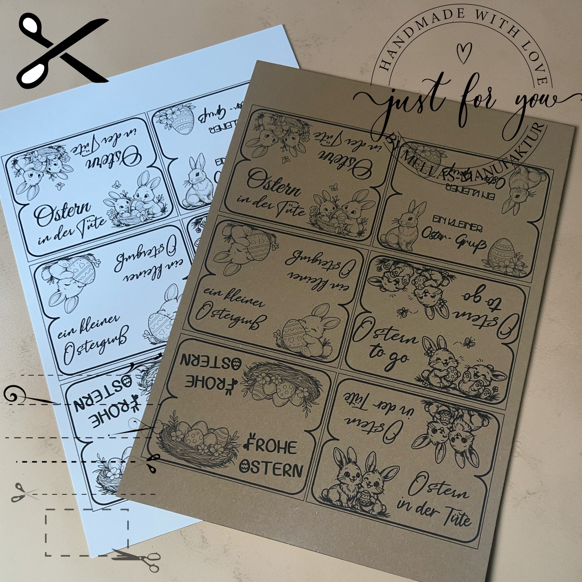 DIY Oster Klapptüten Printable | 6 süße Tütenverpackungen zum Ausdrucken - Mellas Webshop