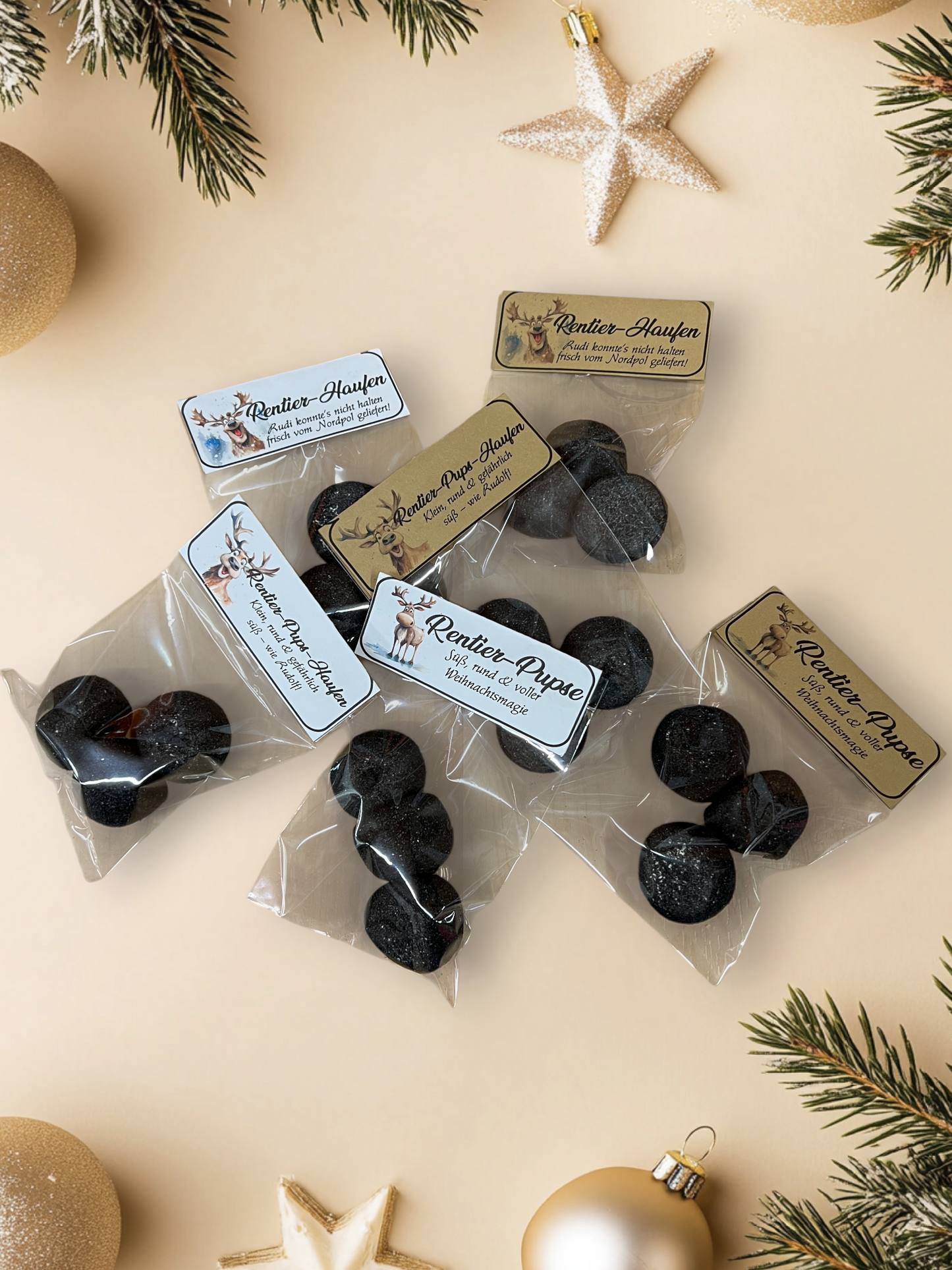 Rentier-Pups-Haufen – Lustige Weihnachtsverpackung