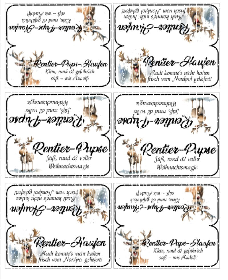 Druckvorlage Rentier-Pups-Haufen  zum Ausdrucken - Mellas Webshop