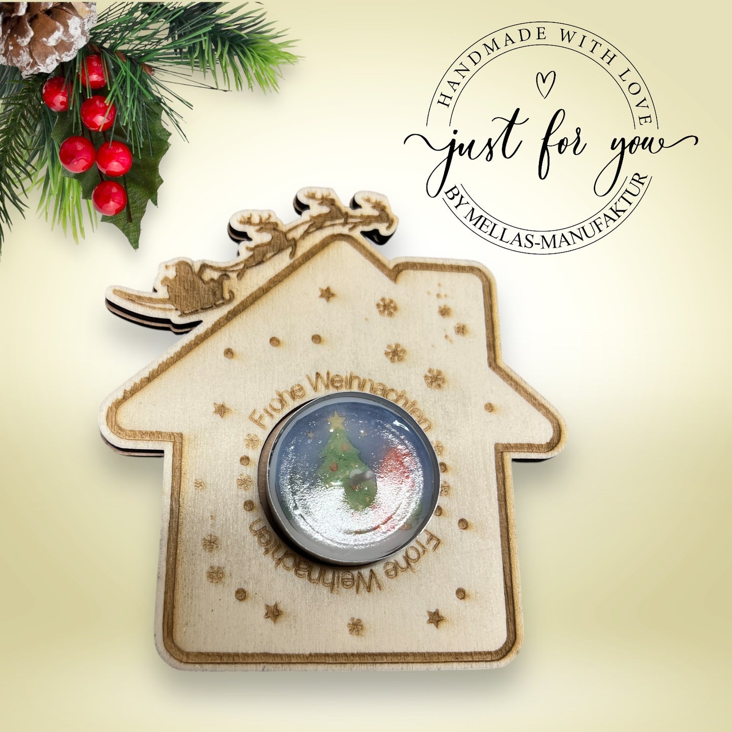 Weihnachtlicher Teelichthalter - Mellas Webshop