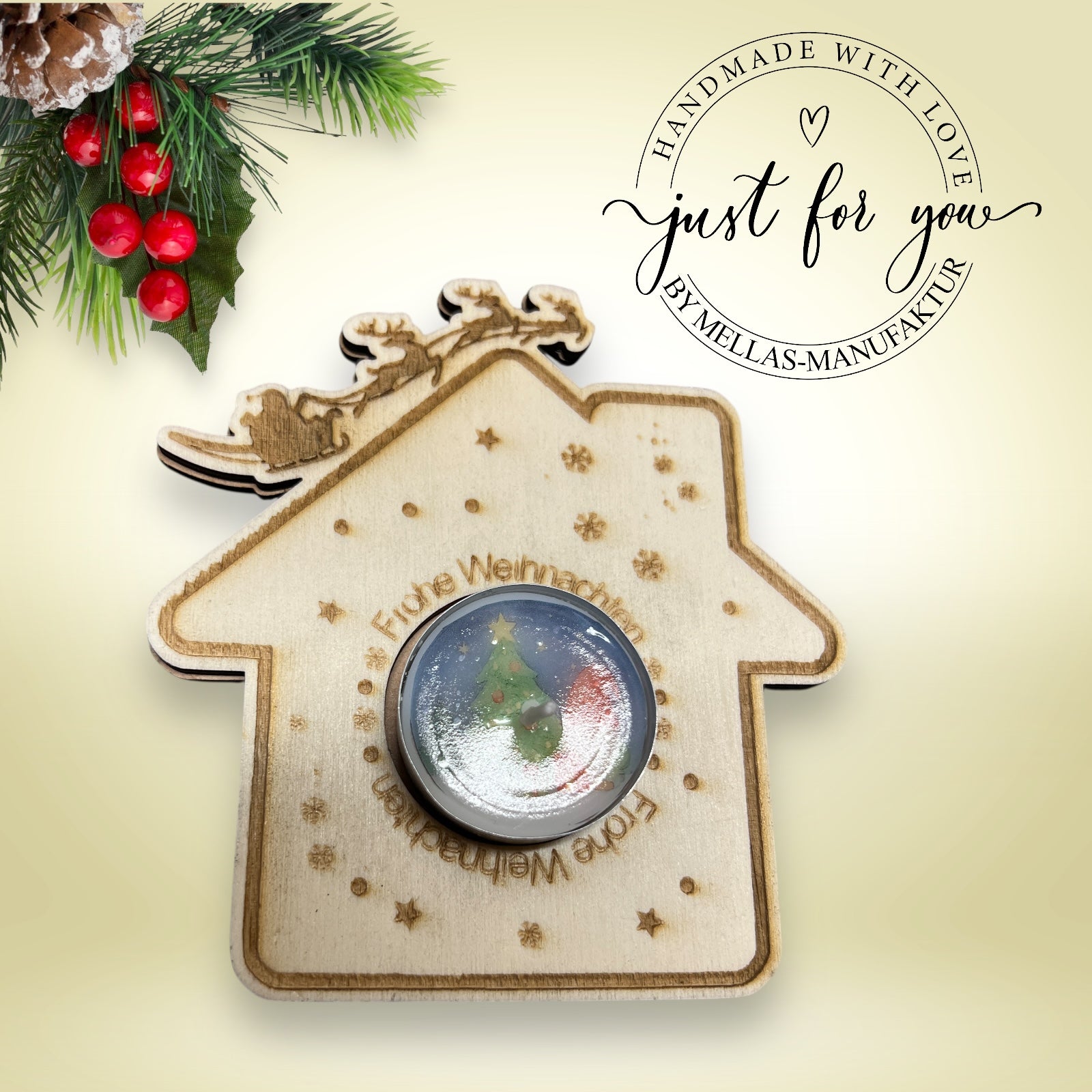 Weihnachtlicher Teelichthalter - Mellas Webshop