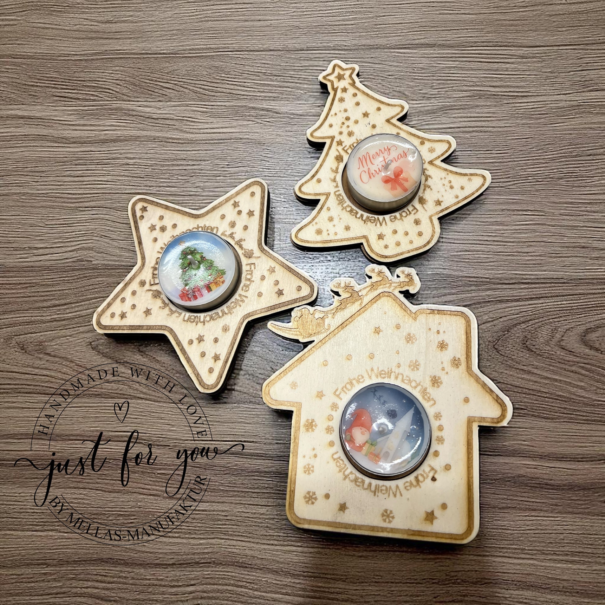 Weihnachtlicher Teelichthalter - Mellas Webshop