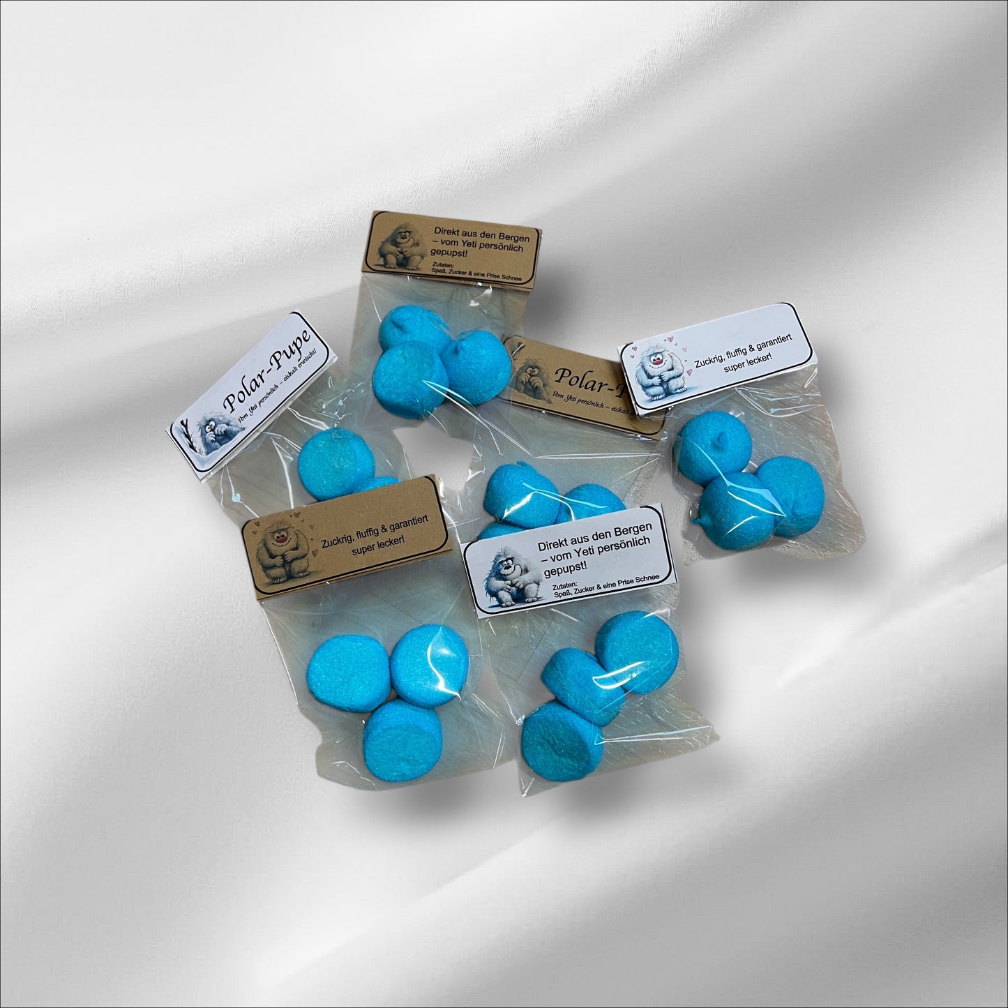 Yeti-Pupse – Lustige Winterverpackung - Mellas Webshop